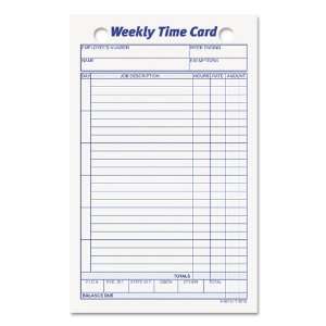  TOPS Products   TOPS   Employee Time Card, Weekly, 4 1/4 x 