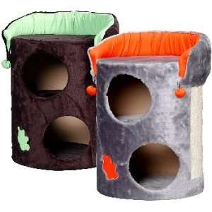  Whisker World Cat Condo Duplex with Rooftop Perch   Black 