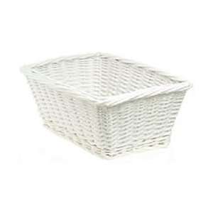  White Wicker Baskets   Set of 3