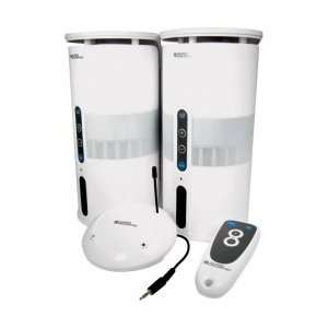  900MHz White Wireless Speakers With Remote By Audio 