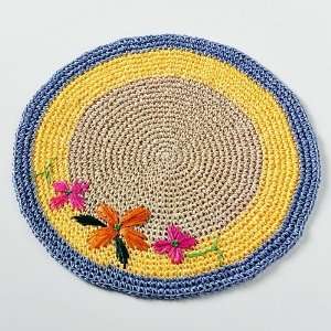    Croft and Barrow Floral Woven Round Placemat